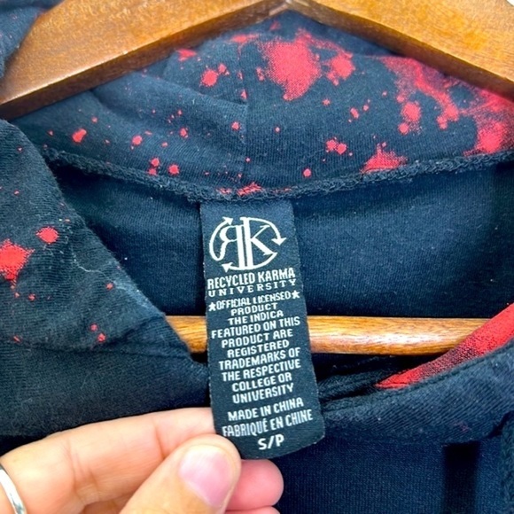 Recycled Karma - Ohio State Buckeyes Brutus Black And Red Graphic Hoodie Small - Picture 9 of 11